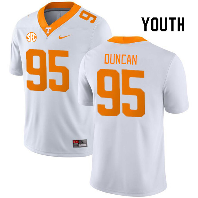 Youth #95 Trevor Duncan Tennessee Volunteers College Football Jerseys Stitched Sale-White